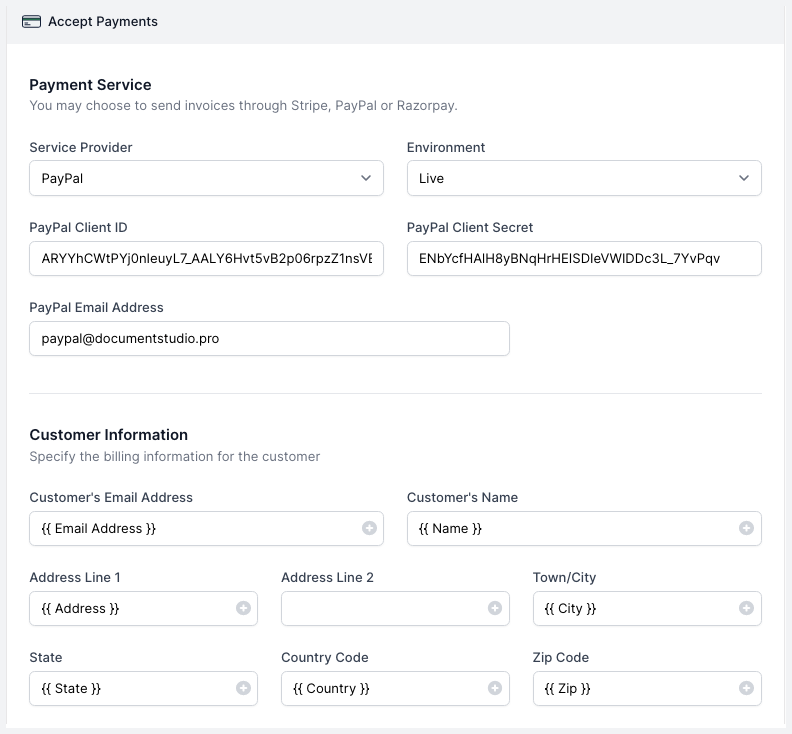 PayPal Customer Information